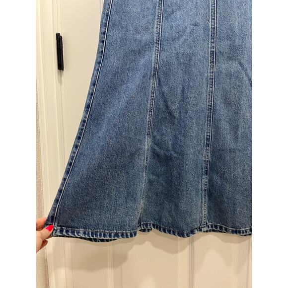 NWT Salsa Jeans Denim Midi Skirt 28 6 Mermaid Western Cowgirl No Slit Light Wash - Picture 3 of 14